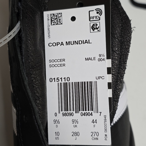 Adidas COPA MUNDIAL Soccer Cleats Men Size 10 Made in Germany Black 015110 New main image 11
